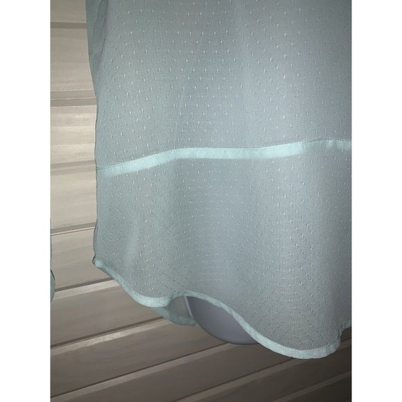 Maurices Sz LARGE Light Green Shirt Tunic Swiss Dot Semi Sheer Popover EUC - Picture 6 of 11